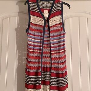 Women’s Acrylic/Cotton Pointelle Knit MIDI Cardigan size L